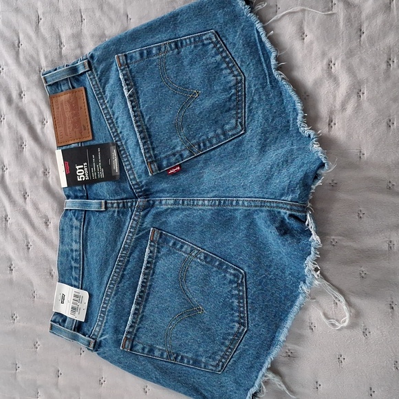 Levi's 501 High Rise Shorts Oxnard Athens Sz 27 Nwt - Picture 8 of 16